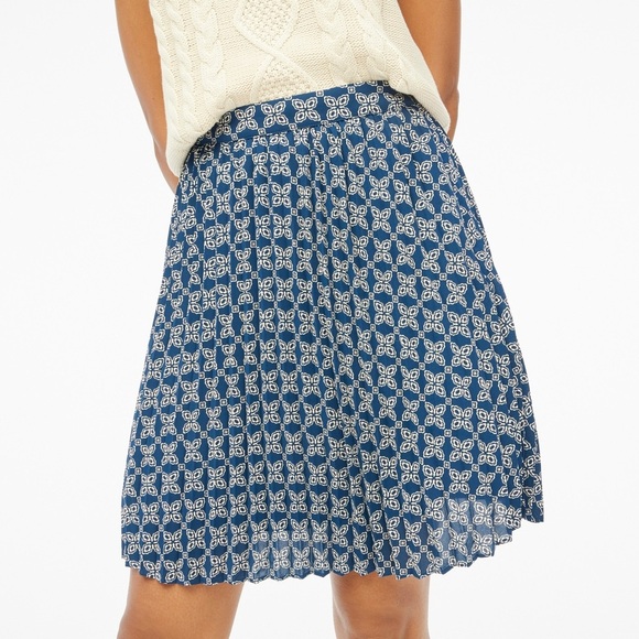 J. Crew Blue and White Smocked Bubble Mini Skirt - Picture 3 of 14
